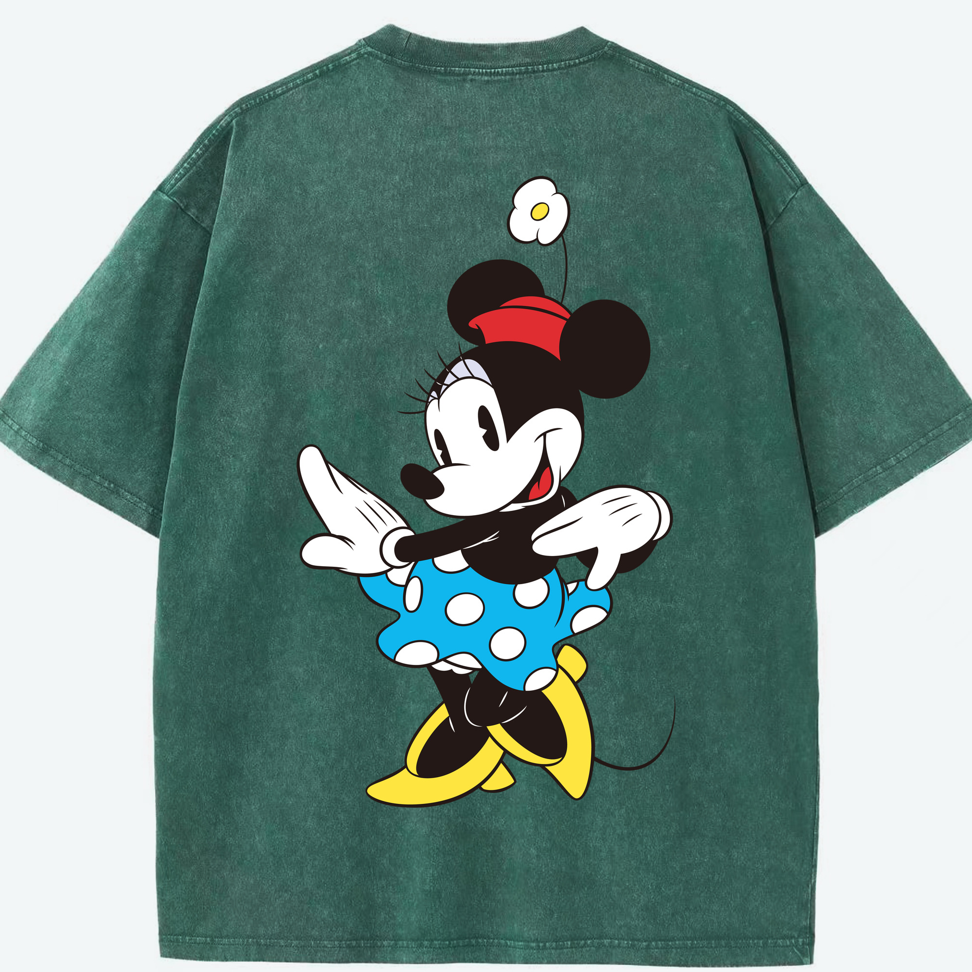 （画像用） ミッキーマウス Mickey Mouse 綿100% ヴィンテージ風 半袖Tシャツ（背面プリント）